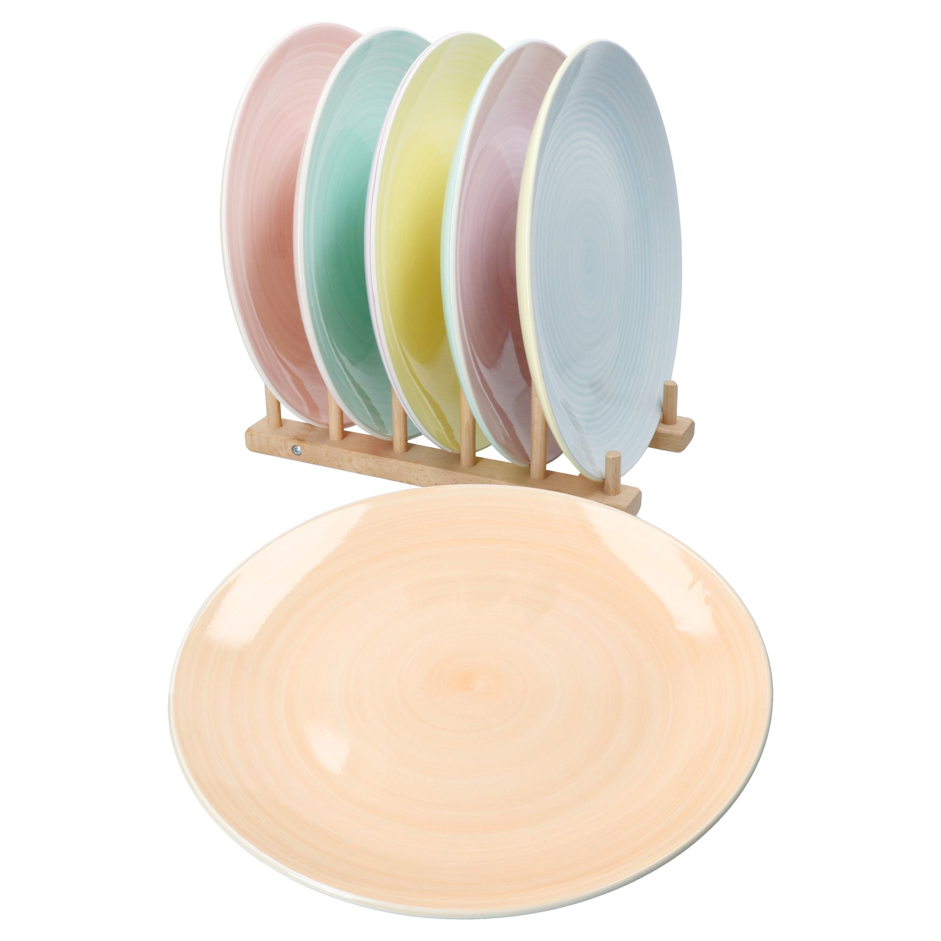 Speiseteller Pastello 6er Set Speiseteller Ø27cm Steingut Platte groß Essteller