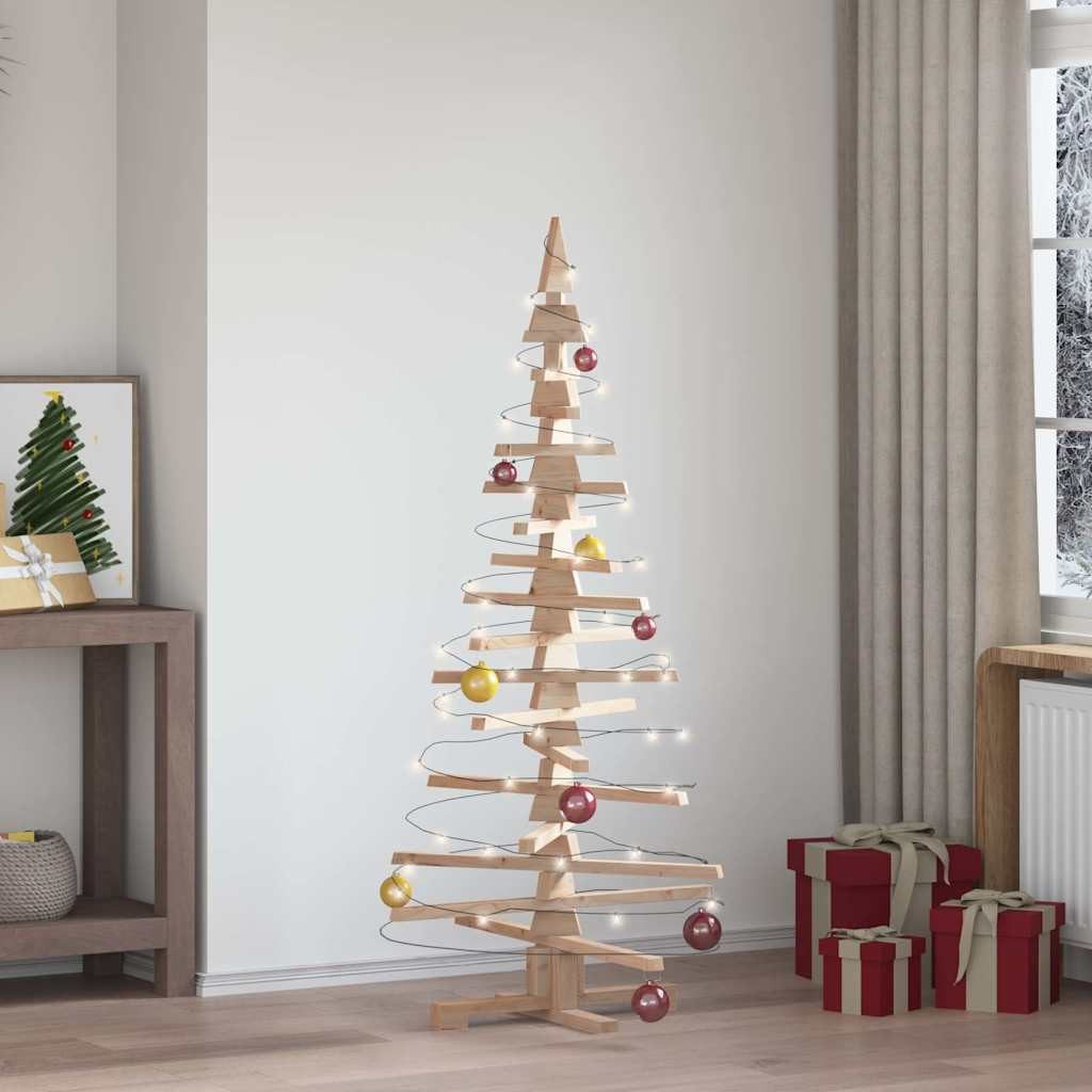 vidaXL Künstlicher Weihnachtsbaum Holz-Weihnachtsbaum zur Dekoration 150 cm Massivholz Kiefer