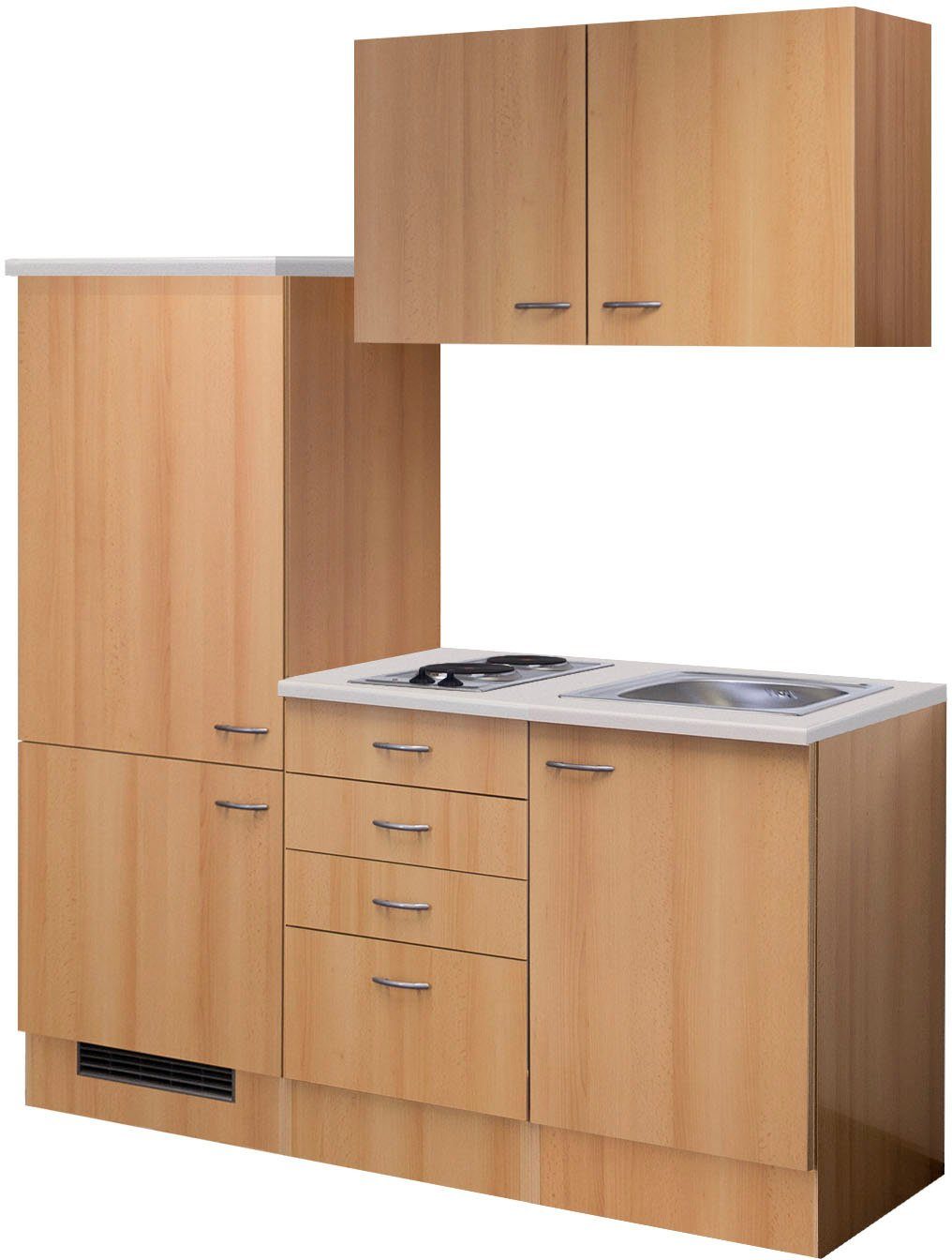 Flex-Well Küchenzeile Nano, Gesamtbreite 160 cm, mit Schubkastenschrank und Kochfeld etc.