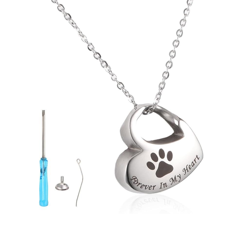 Coonoor Kette mit Anhänger Titanstahl Urnenhalskette mit Gravur – Herz Gede günstig online kaufen