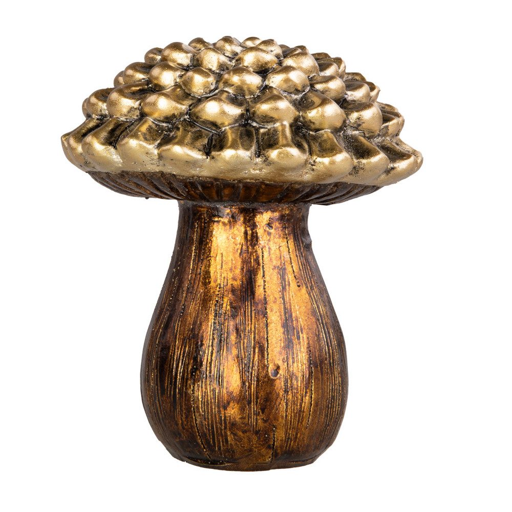Dekofigur Pilz - klein - schwarz/gold - ca. 7,5 x 7,5 x 9 cm