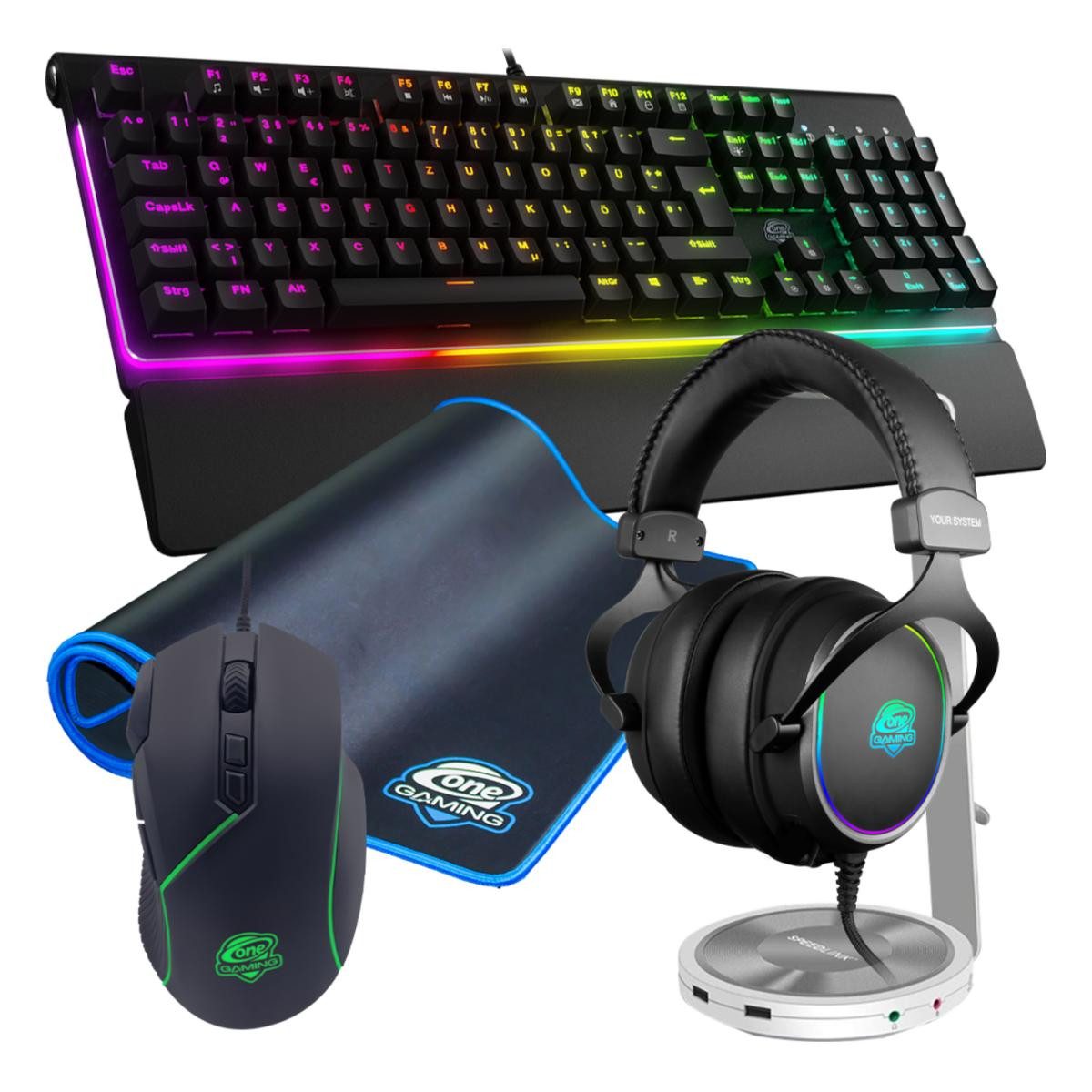 ONE GAMING Ultimate Bundle 02 Tastatur-, Maus- und Mauspad-Set