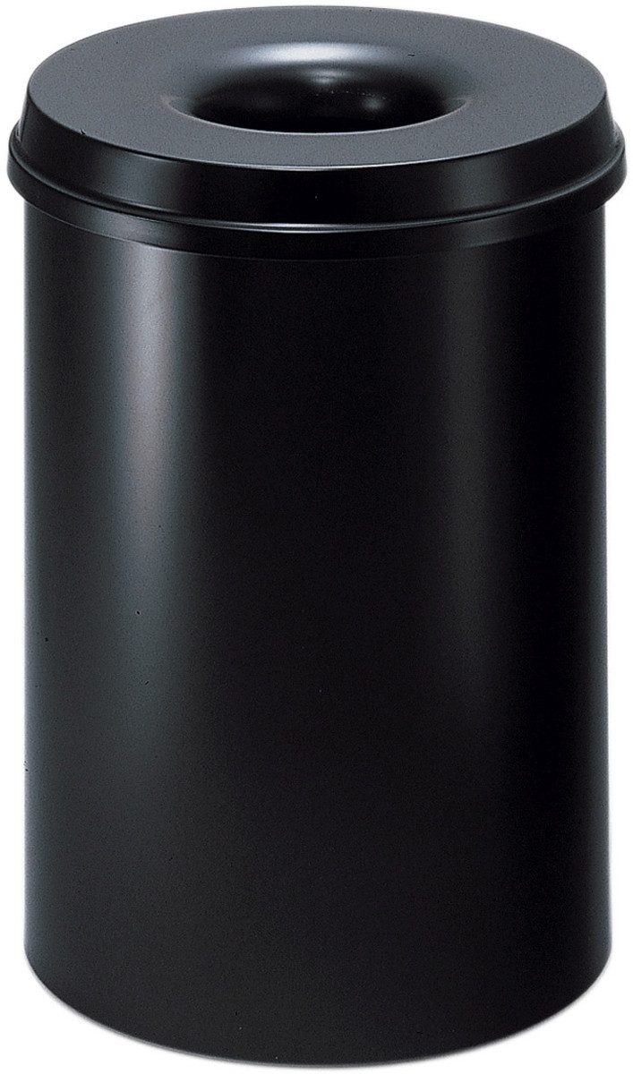 Papierkorb Papierkorb Metall 15l mit Löschkopf schwarz.