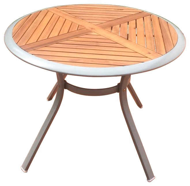 MERXX Gartentisch Siena, Ø 100, Tischplatte aus 100% FSC®-zertifiziertem Hartholz, Aluminium