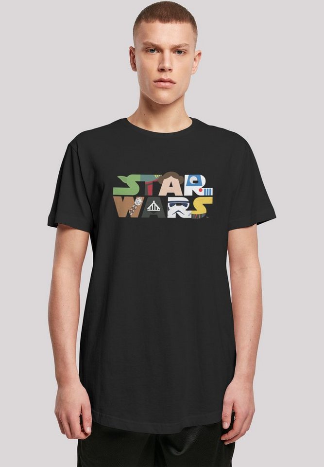 F4NT4STIC T-Shirt Star Wars Character Logo Print, Extra lang geschnittenes  Herren T-Shirt