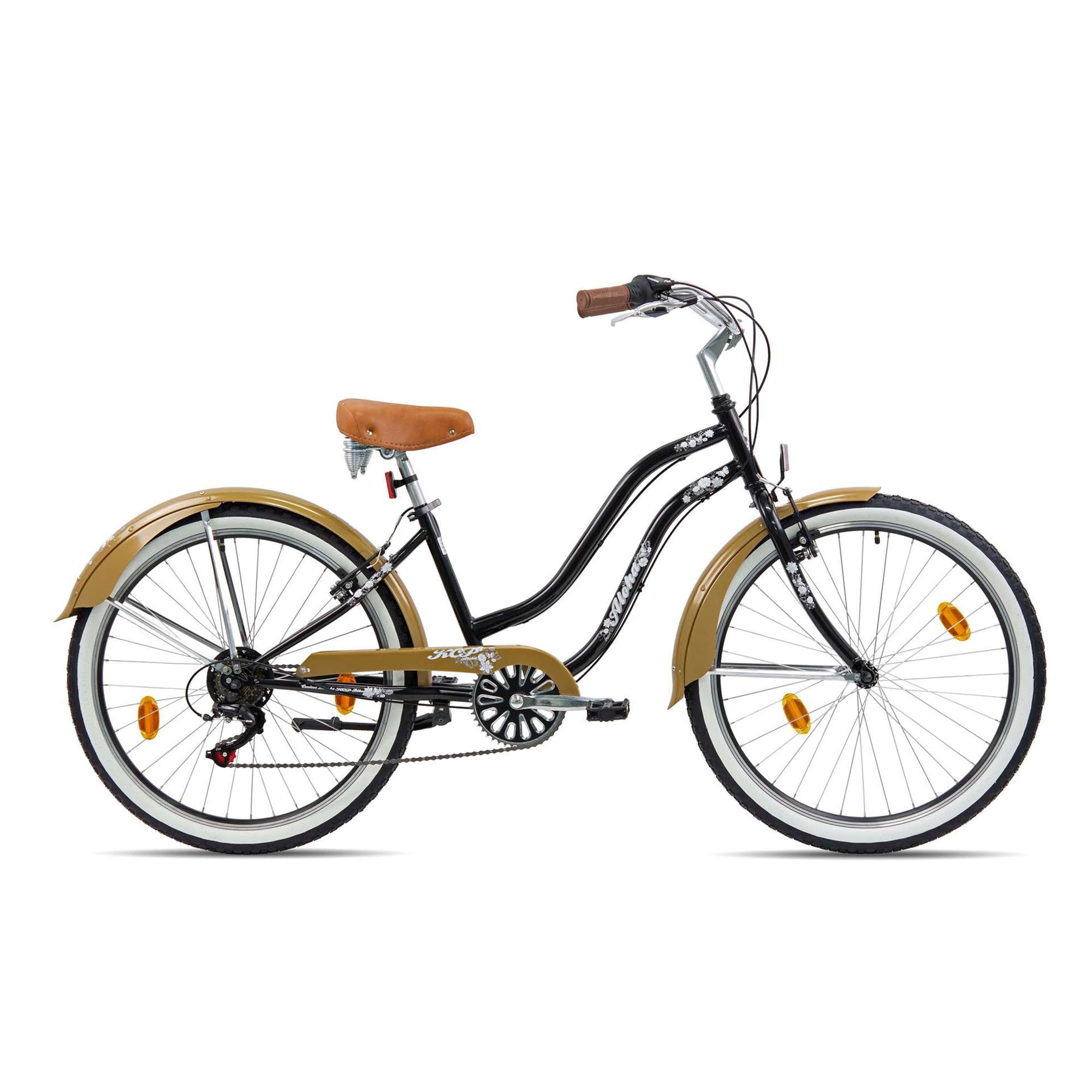 Chrisson Cityrad Aloha, 6 Gang Shimano Tourney Schaltwerk, Kettenschaltung, Beachcruiser 26 Zoll Damen Herren 155 - 170 cm Strand Fahrrad 6 Gang