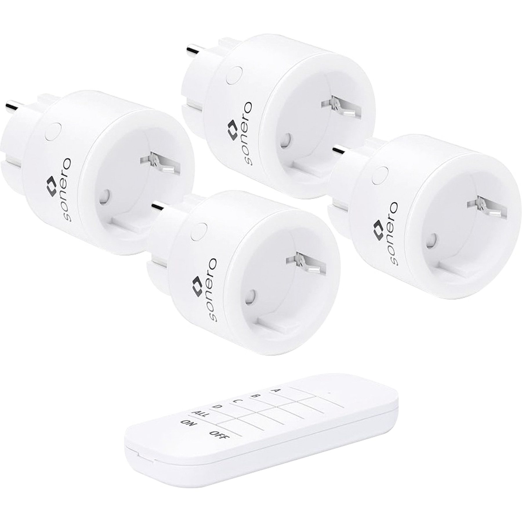 Funksteckdose SONERO Funksteckdosen-Set S-RCS104, 1 Sender, 4