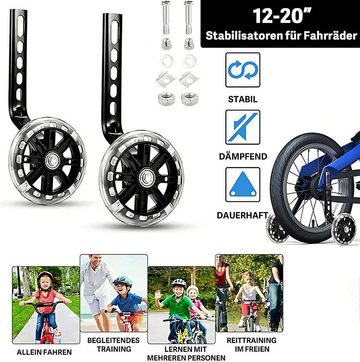 DTC GmbH Fahrrad-Stützrad Stützräder Fahrrad-Stützrad Kinderfahrrad Universal Balance-Hilfsrad (Für Fahrräder von 12 bis 20 Zoll, Rolle mit Kugellager undSpacer), Fahrradreifen Hilfsräder, Kinderfahrrad Stützräder Universal