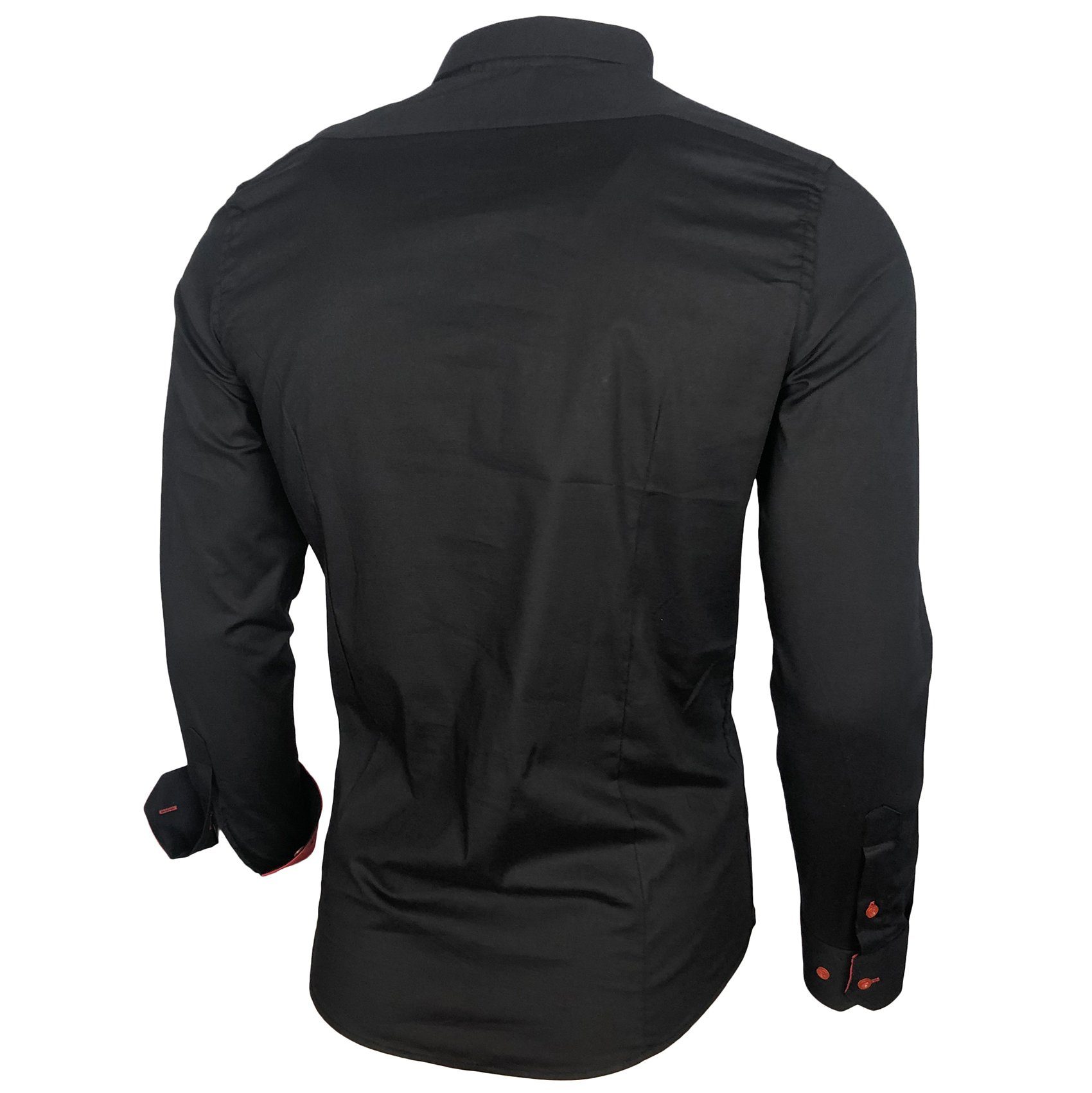 Baxboy Langarmhemd Baxboy Herren Kontrast Hemden Business Freizeit modernes Hemd B-500