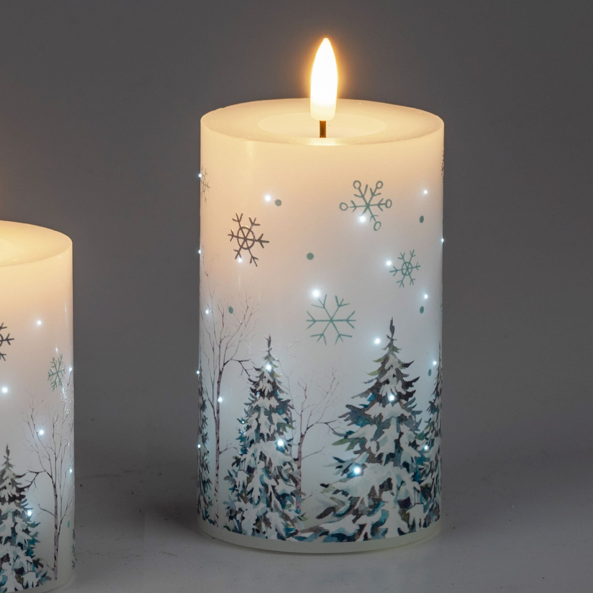 formano LED-Kerze Tannen, Mit Timerfunktion, Weiß, Motiv: Tannen