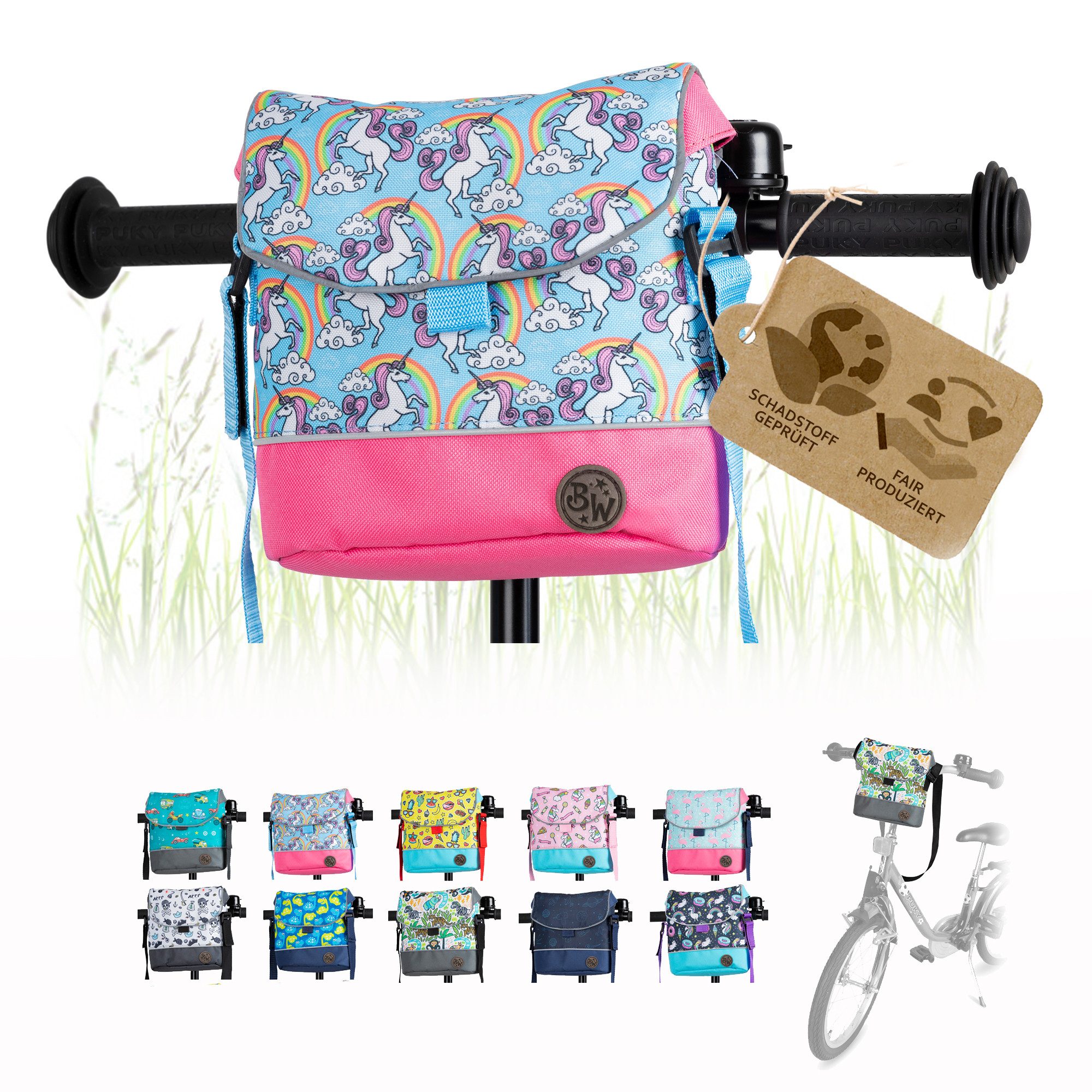 BambiniWelt by Rafael K. Lenkertasche Lenkertasche Tasche kompatibel mit Puky Woom Laufrad Roller Fahrrad