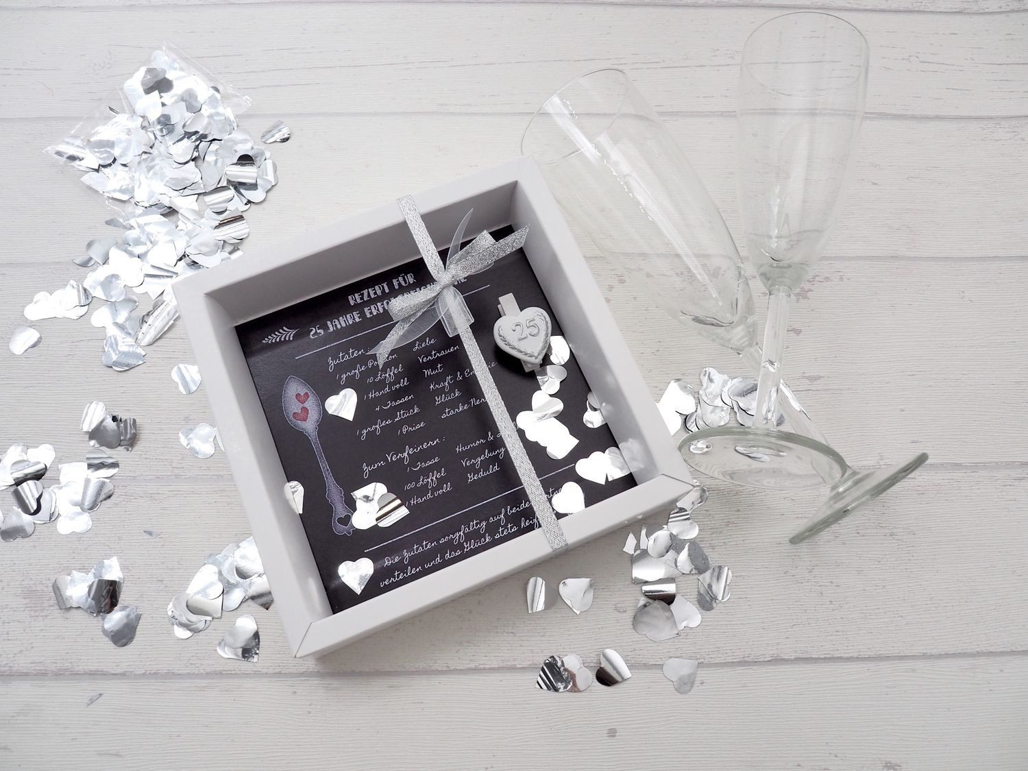 ZauberDeko Geschenkbox Geldgeschenk Verpacken Silberhochzeit Geschenk Rezept für 25 Jahre Ehe – Bild 2 von 4