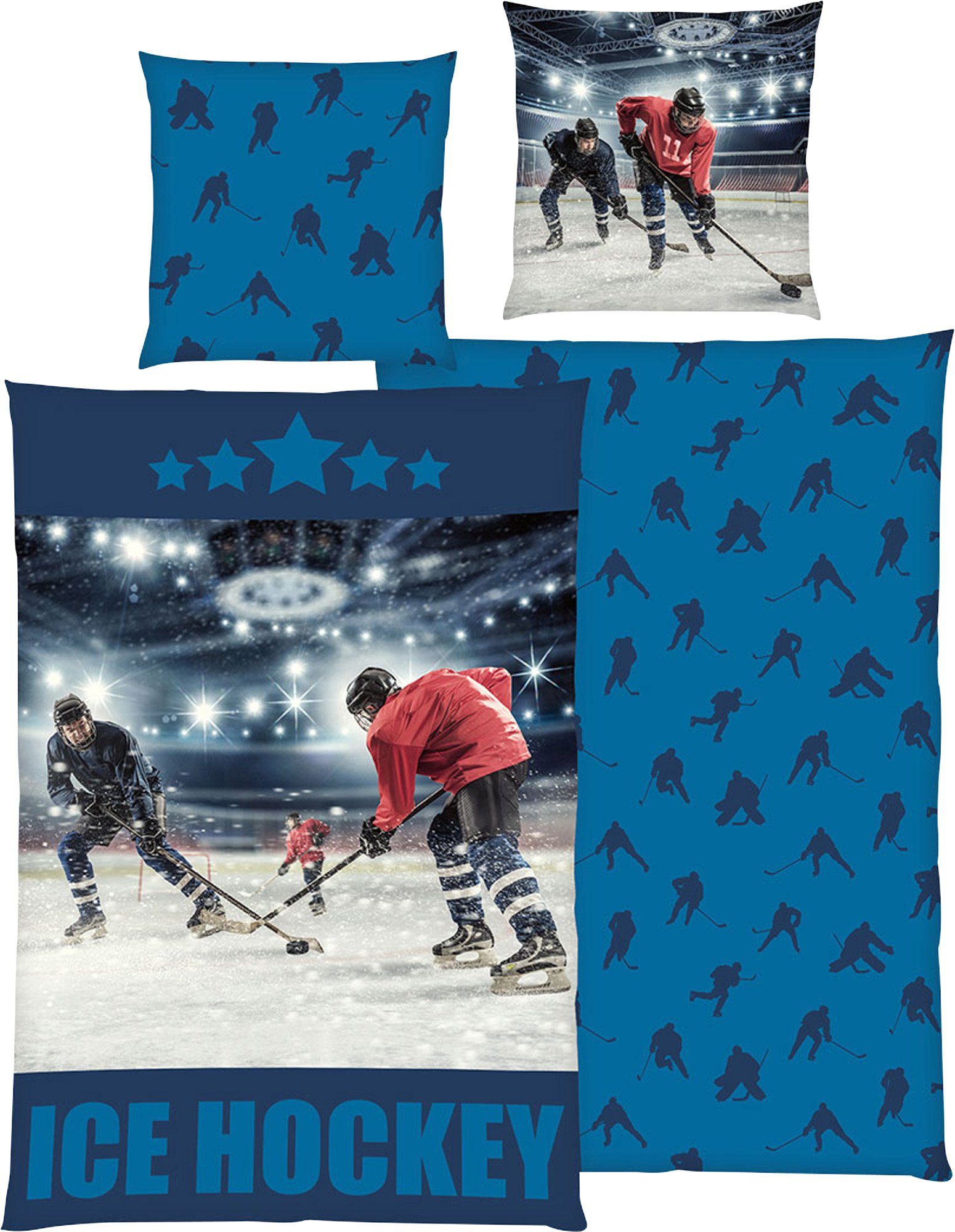 Kinderbettwäsche Wendebettwäsche "Eishockey", Herding, Renforcé, 2 ...