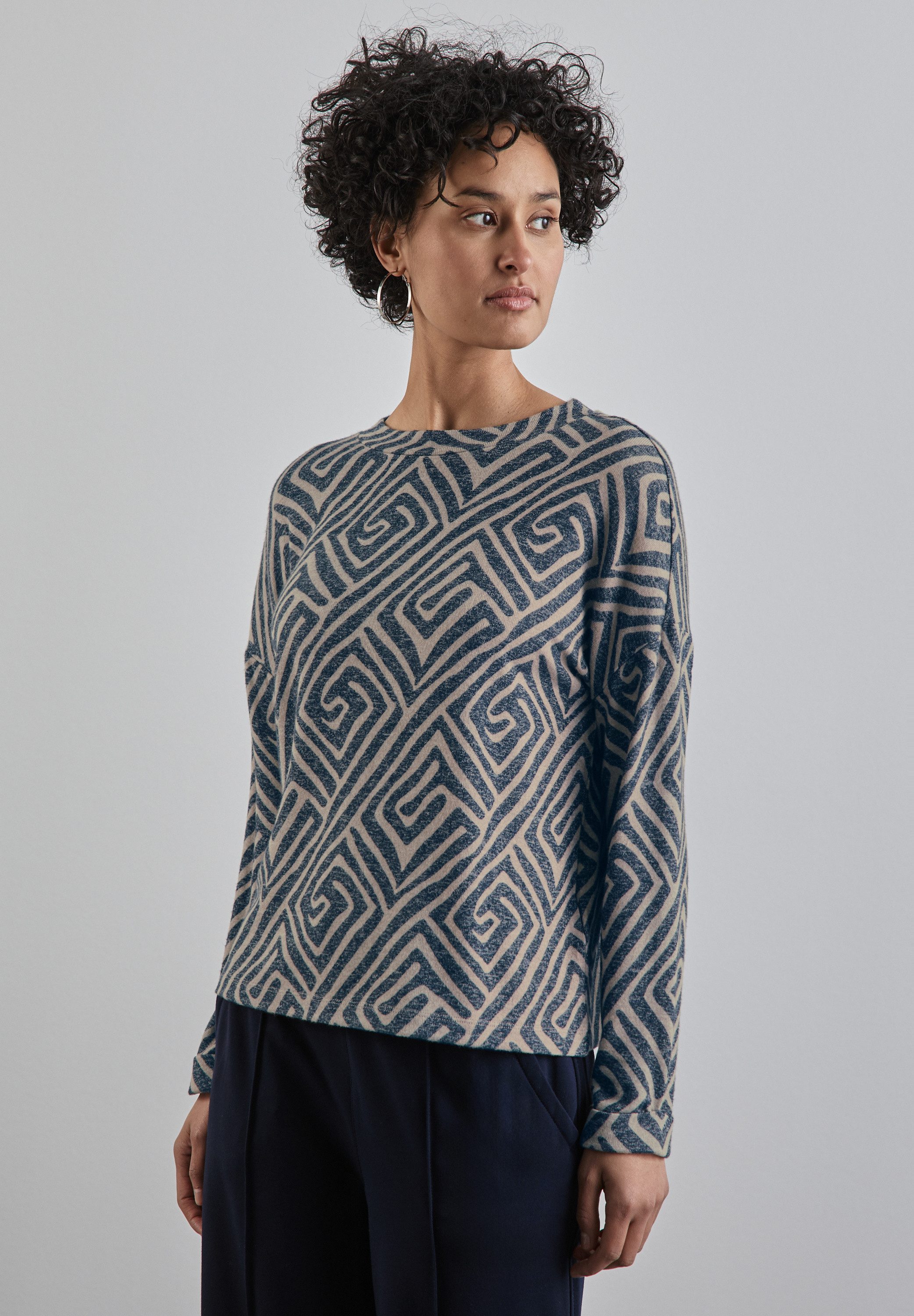 STREET ONE Langarmshirt aus softem Materialmix günstig online kaufen