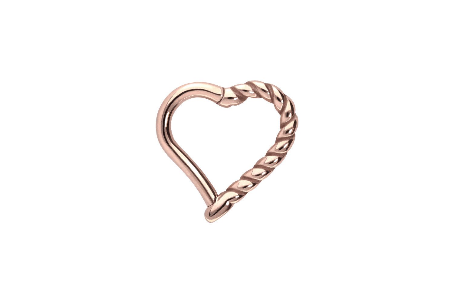 PIERCINGLINE Nasenpiercing Chirurgenstahl Clicker HERZ + GEDREHT Ohrpiercing Septum Nase (Clicker, 1-tlg), Ohrpiercing für Conch, Helix, Tragus, Daith, Lobe