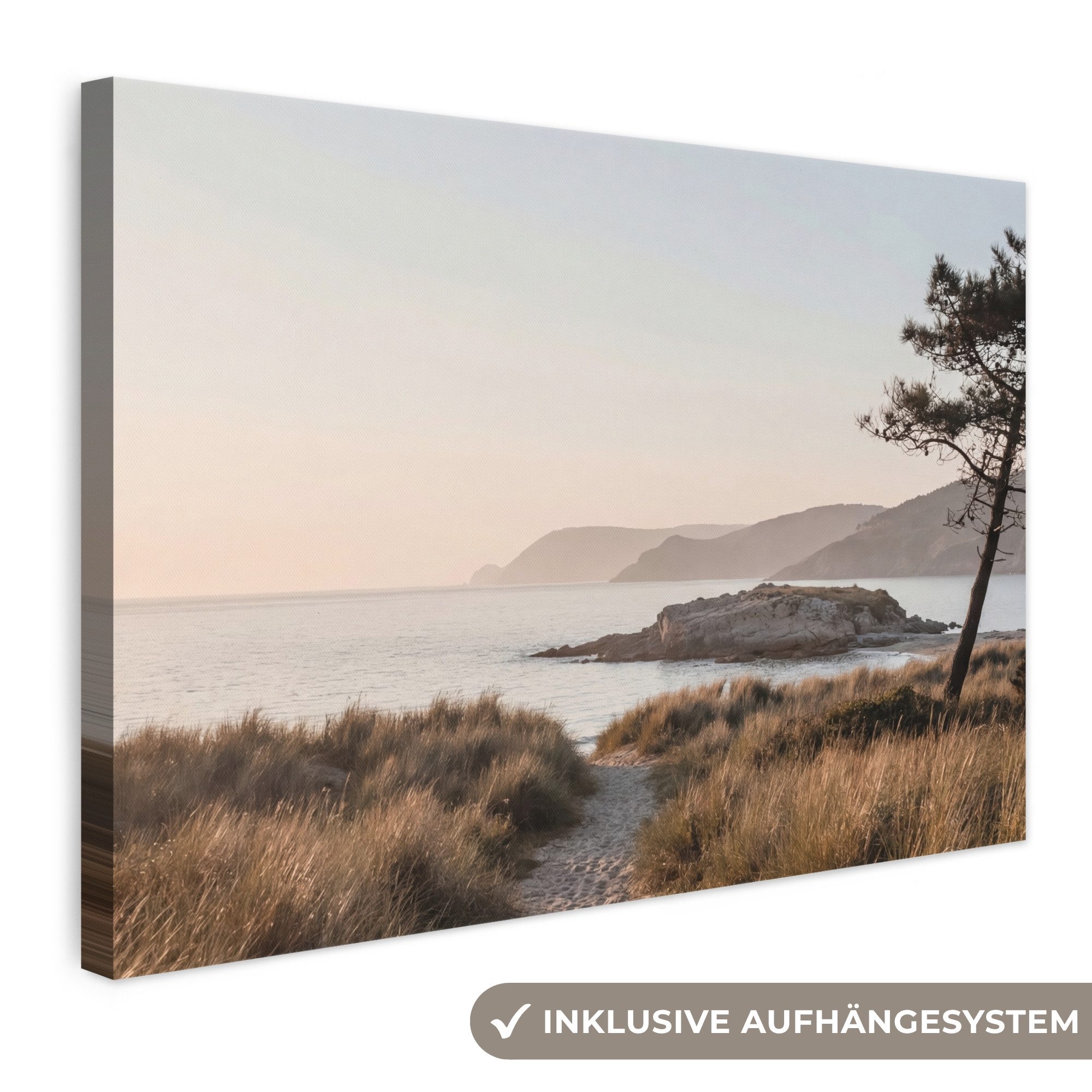 OneMillionCanvasses® Leinwandbild Landschaft - Küste - Dünen, Fotodruck (1 St), Leinwand Bilder Klein, Wand Dekoration Aesthetic 30x20 cm
