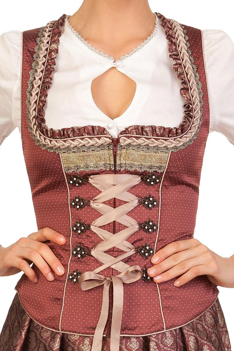 KRÜGER COLLECTION Trachtenrock Trachten Zweiteiler - ROWENA - bordeaux