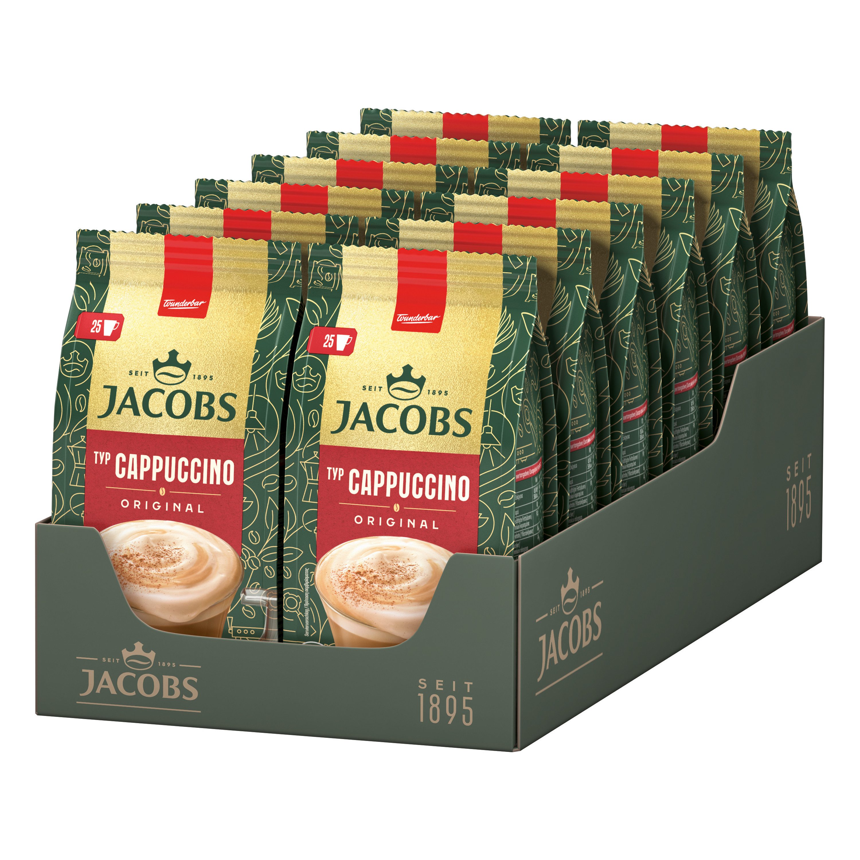 JACOBS Kaffee Löskaffee TYP CAPPUCCINO Instantkaffee 12 x 290 g Beutel, (Packung, 12er Pack)