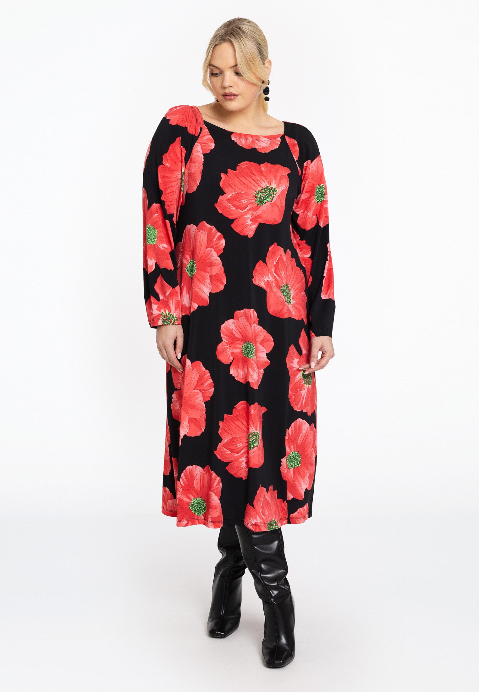 A-Linien-Kleid Damen Kleid mit Druck