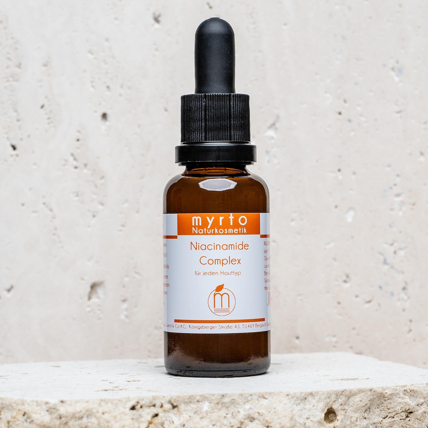 myrto Naturkosmetik Gesichtsserum Niacinamide Serum - Vitamin B3 Booster für ebenmäßige Haut, frei von Duftstoffen, Alkohol, Emulgatoren, Palmöl