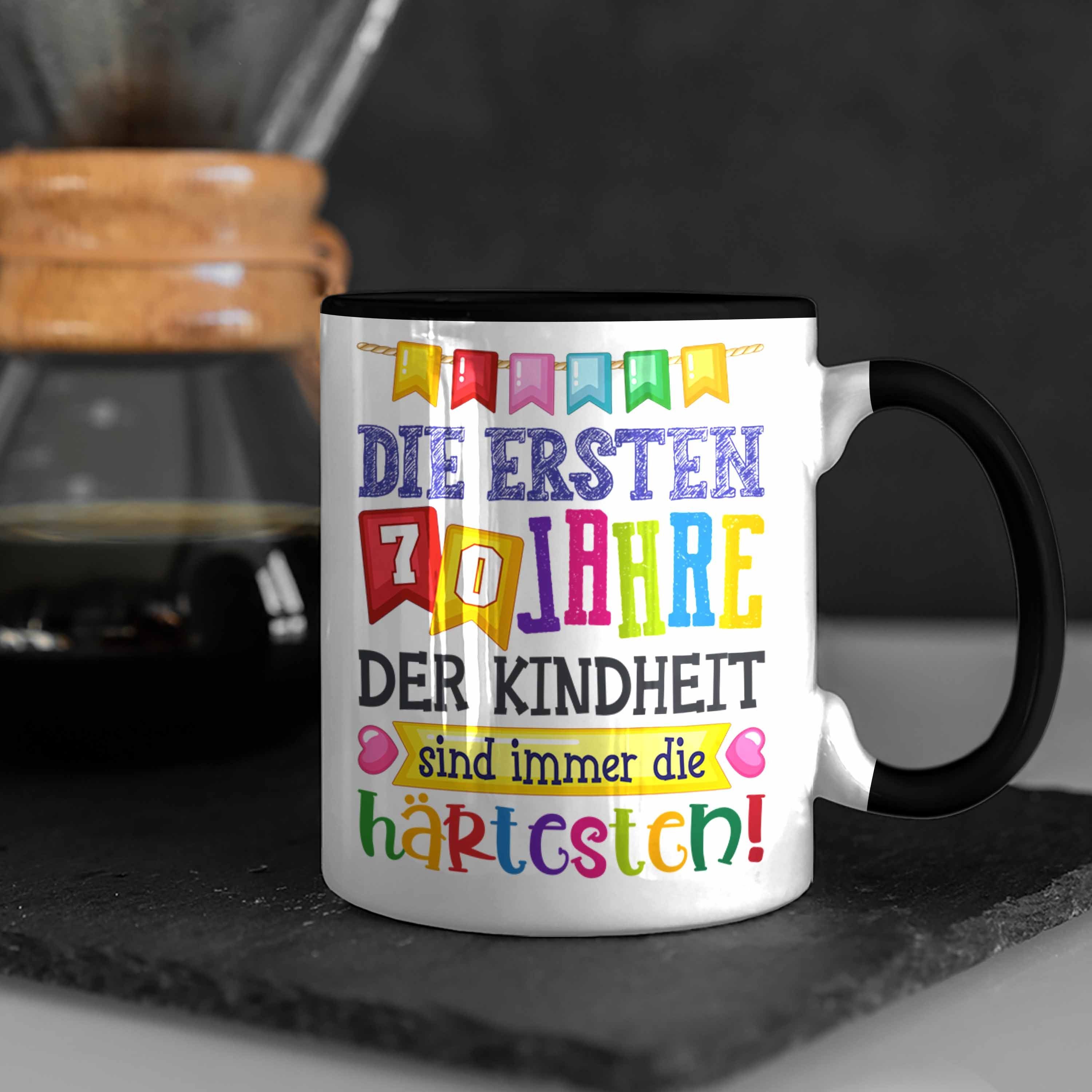 Trendation Schwarz Geschenk Trendation Spruch Tasse 70er Tasse Lustig 70. Geschenkidee Opa Geburtstag Oma -