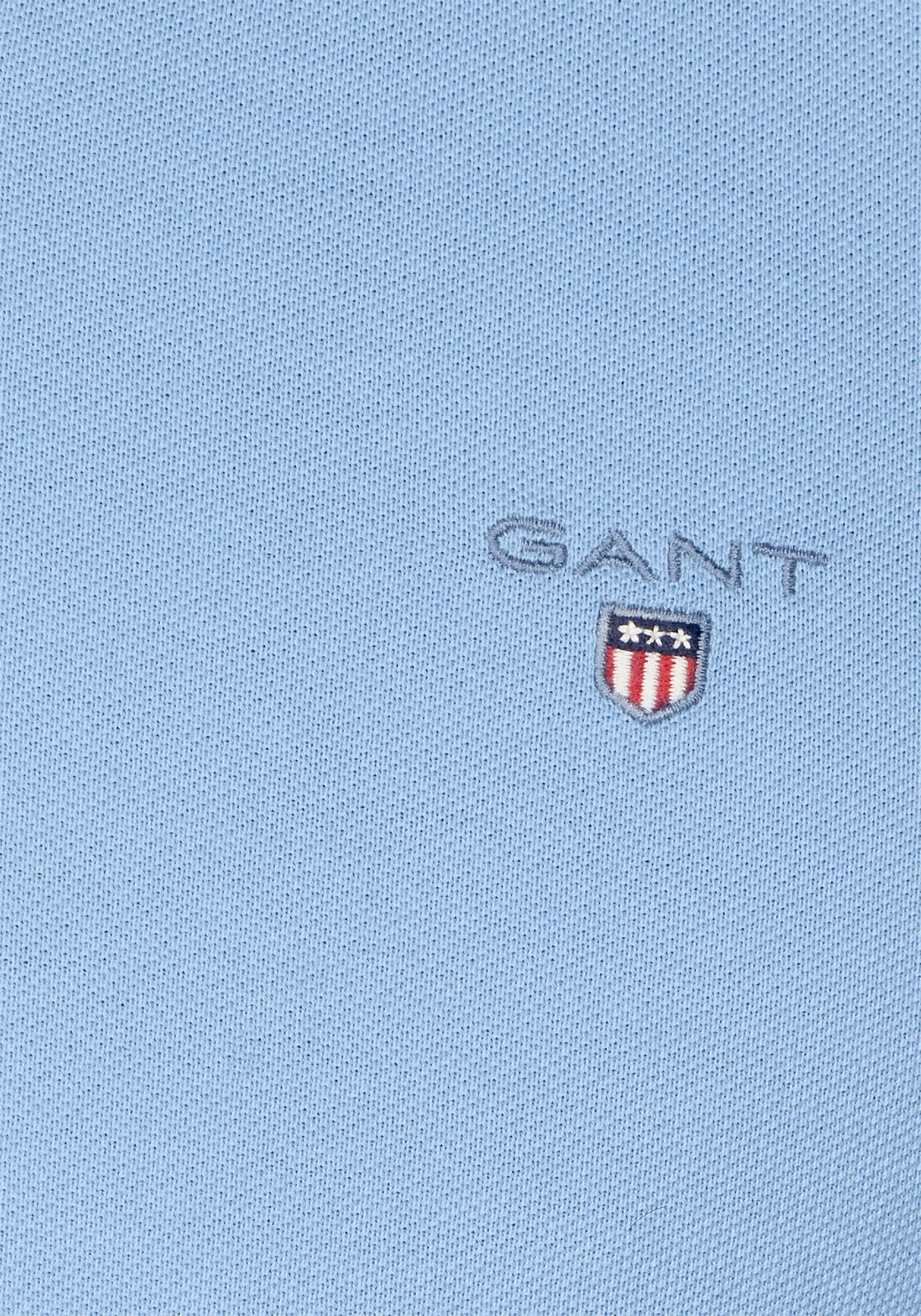 Gant Poloshirt ORIGINAL PIQUE SS mit capri Flachstrickkragen RUGGER blue