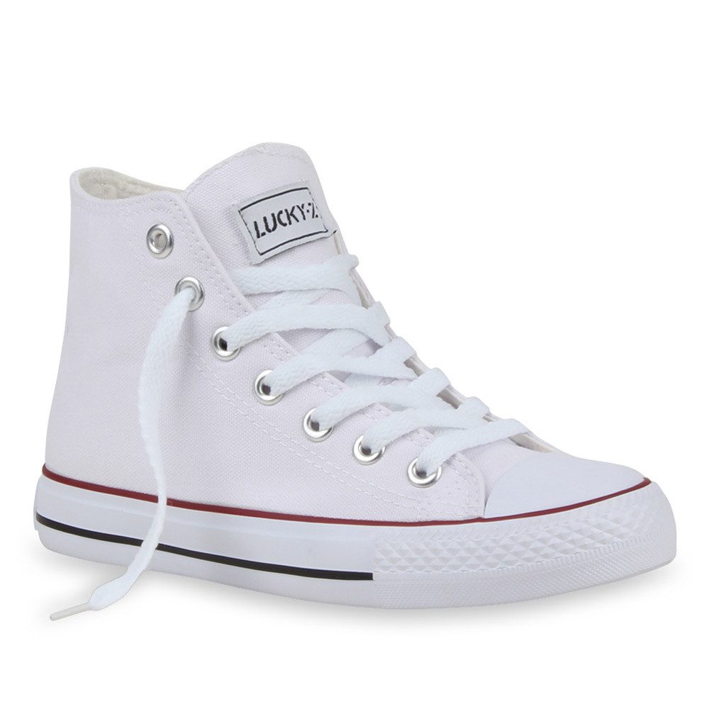 VAN HILL 94589 Sneaker Damen Sneaker High Elizabeth Bequeme Textilschuhe flach Schnürung
