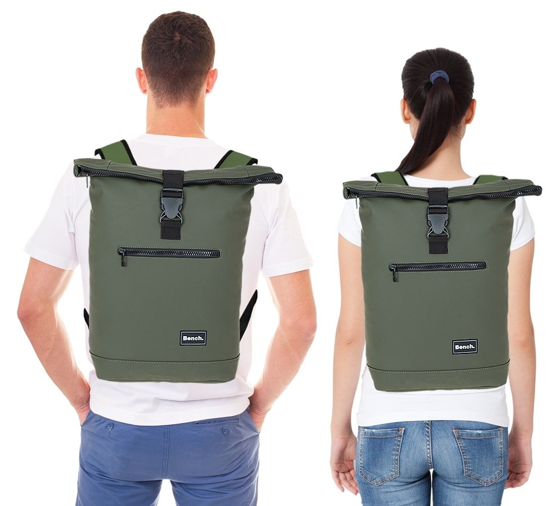 Bench. Freizeitrucksack Roll-Top Kurierrucksack Hydro aus Plane wetterfest A4, Laptop Fach Rucksack Daypack Tagesrucksack 64175 + Etui
