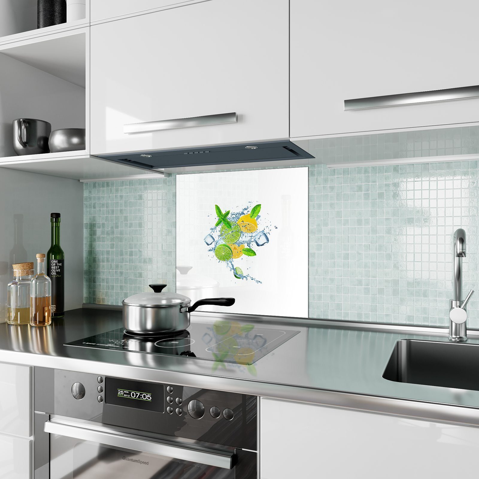 Primedeco Küchenrückwand mit Zitrusfrüchten Küchenrückwand aus Motiv Glas Design Spritzschutz