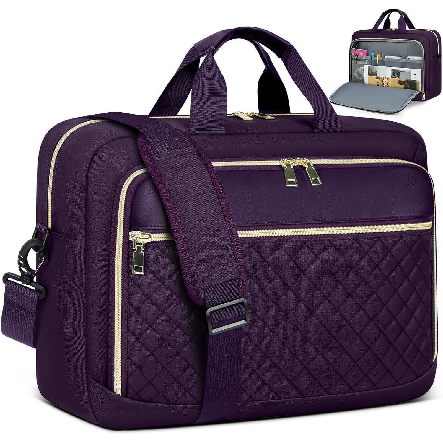LuxusKollektion Laptoptasche Laptoptasche Damen Business Aktentasche Dunkelviolett 17.3 Zoll