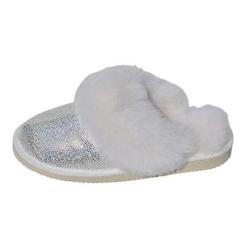 Hollert Malibu Glitzer Pantoffel dick gefüttert, aus echtem Leder, Merino Lammfell