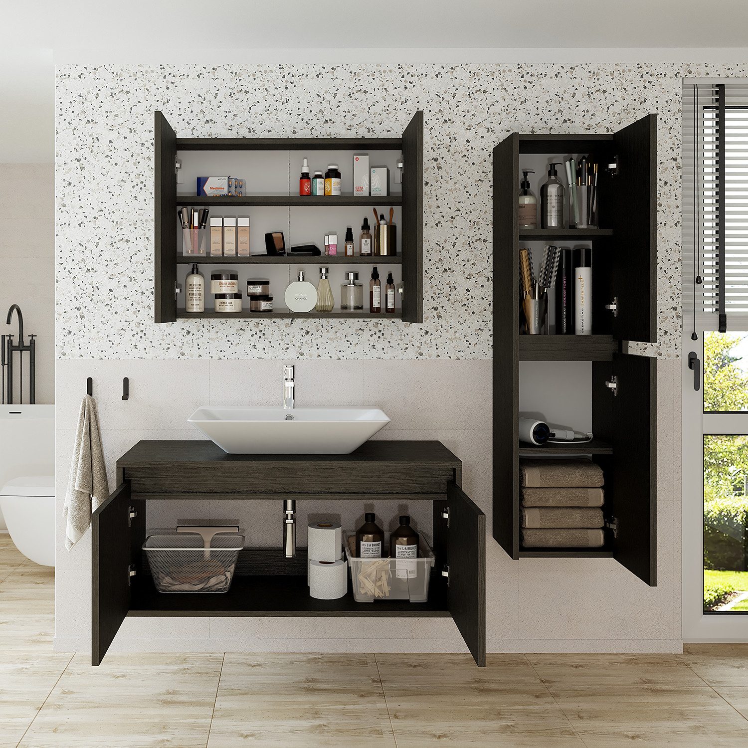 Roomart Badmöbel-Set ATL4TLG-100, (Badmöbel Set Unterschrank günstig online kaufen