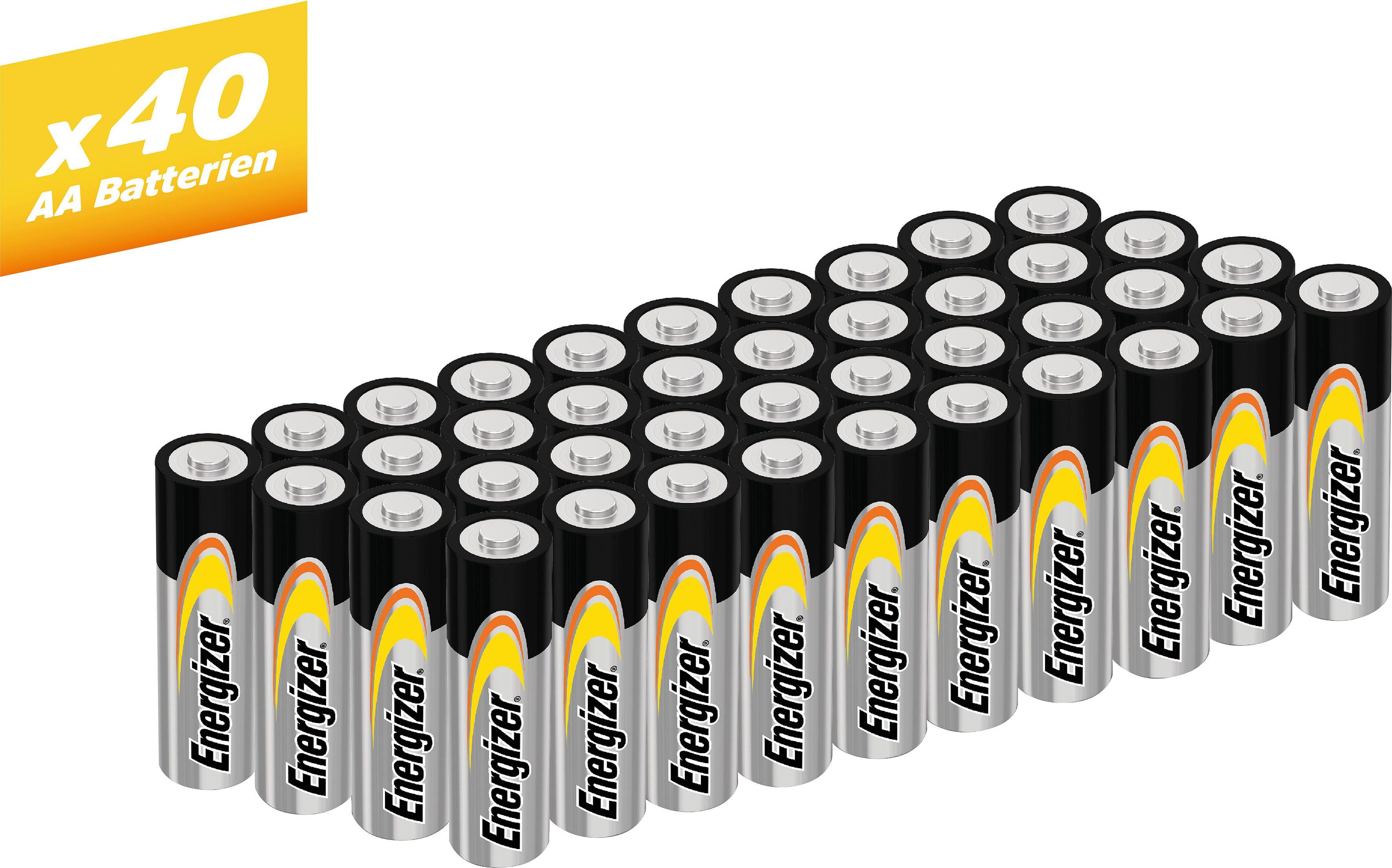 Energizer 40er Pack Alkaline Power Mignon (AA) Batterie, LR06 (1,5 V, 40 St)