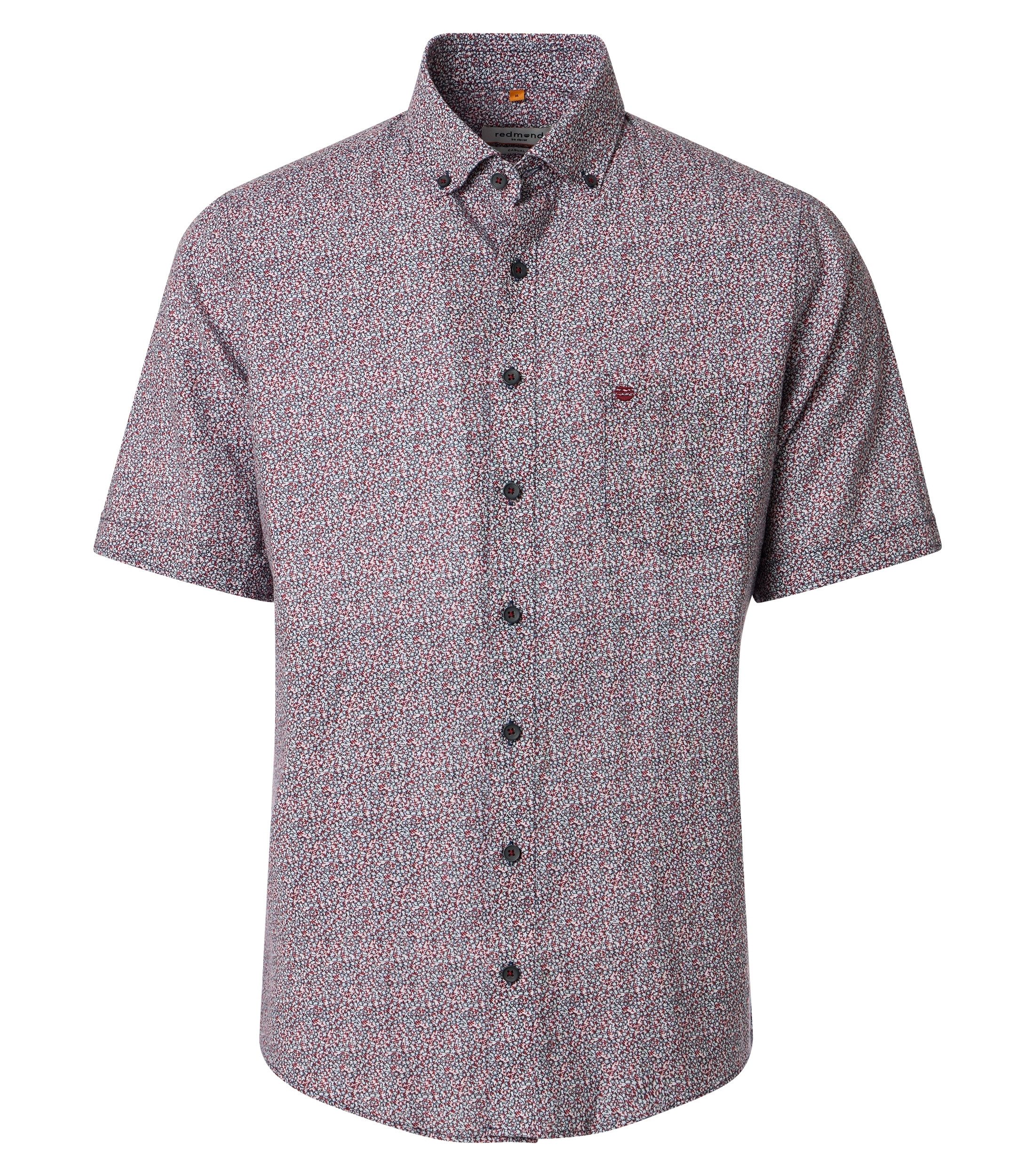 Redmond Kurzarmhemd Print Casual Fit Short