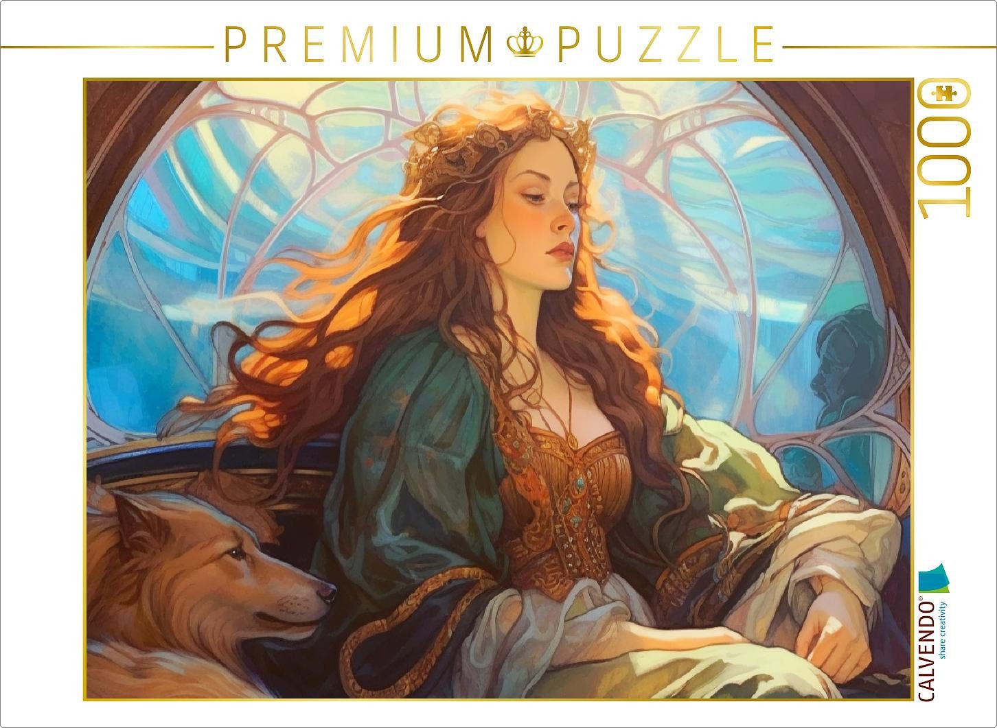 CALVENDO Puzzle CALVENDO Puzzle Keltische Königin mit ihren Hunden, 1000 Teile Lege-G, 1000 Puzzleteile