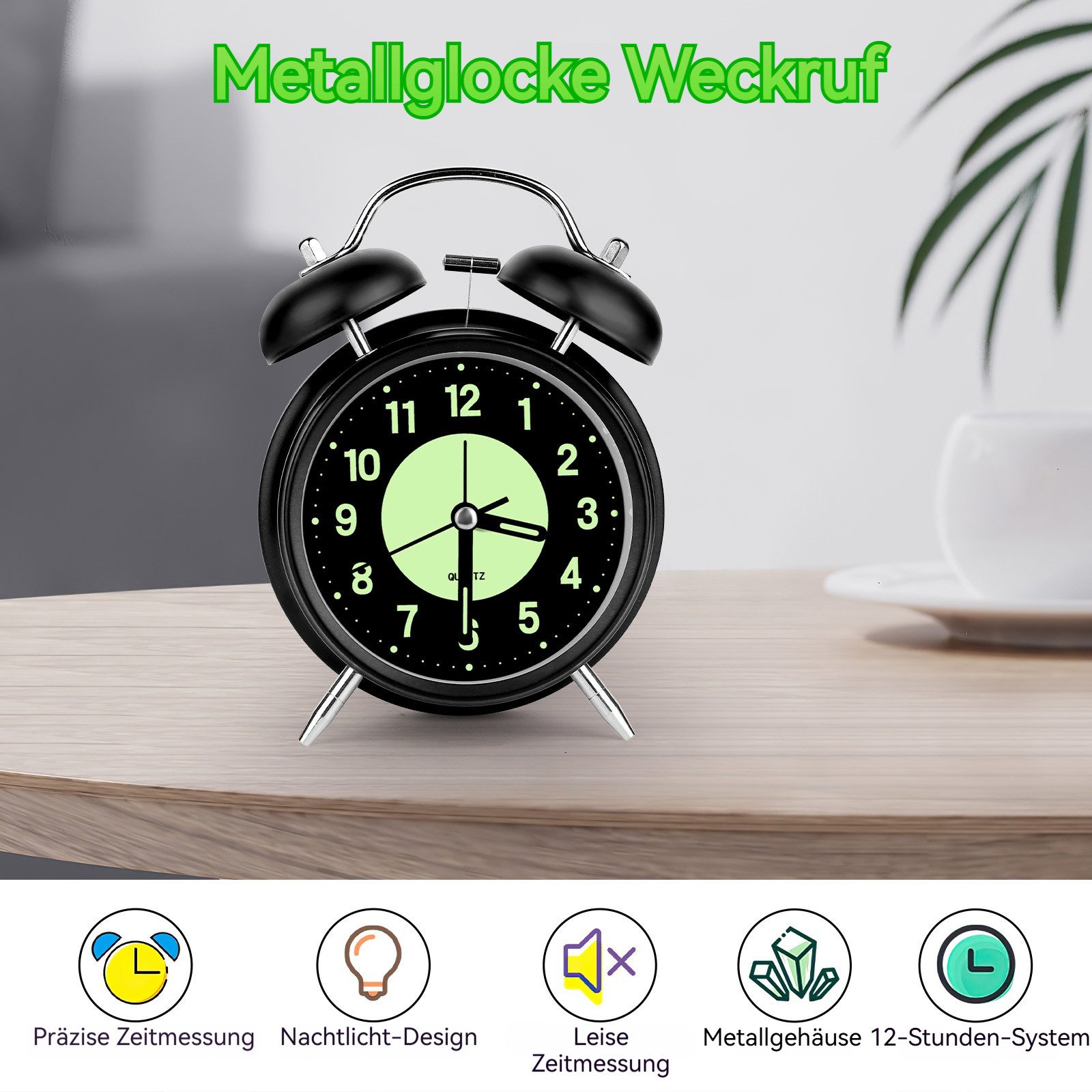 BlingBin Wecker Wecker Analog Ohne Ticken, günstig online kaufen