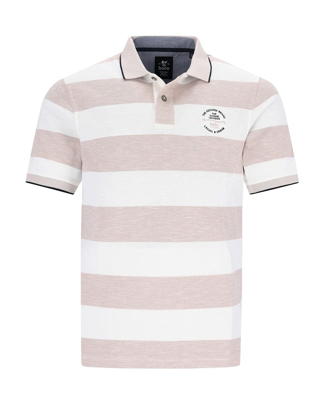 Hajo Poloshirt Riviera Polopiqué im Flammengarn-Block günstig online kaufen
