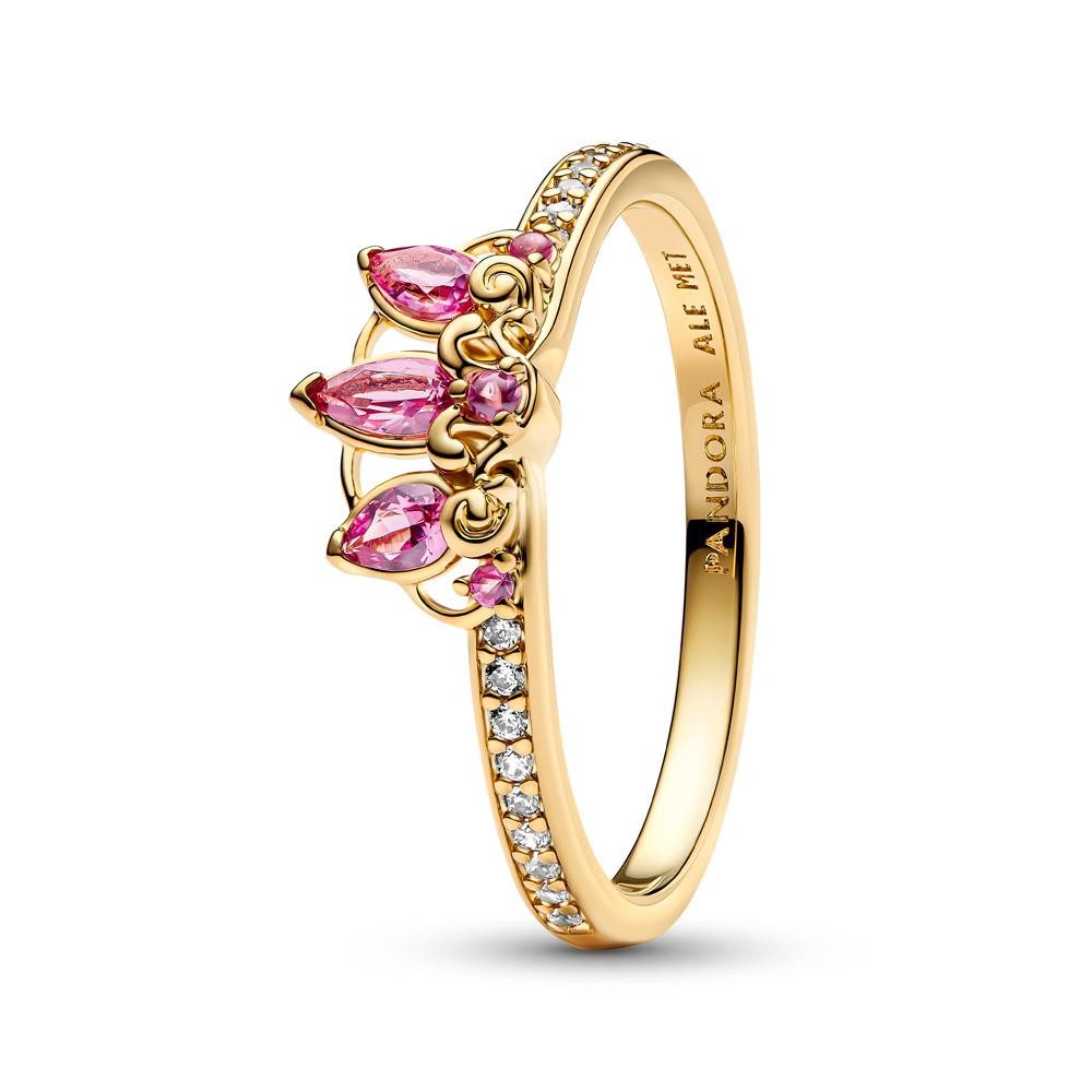 Pandora Fingerring PANDORA Disney Damenring Rapunzels Krone, vergoldet, Zirkonia