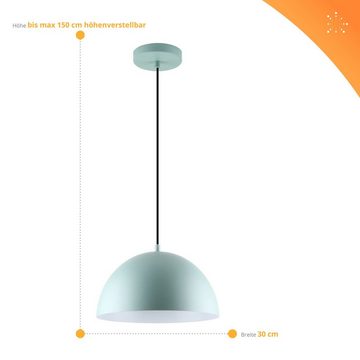 LED Universum LED Pendelleuchte "Jada" mint, Ø 30cm, E27 Fassung, max 40W