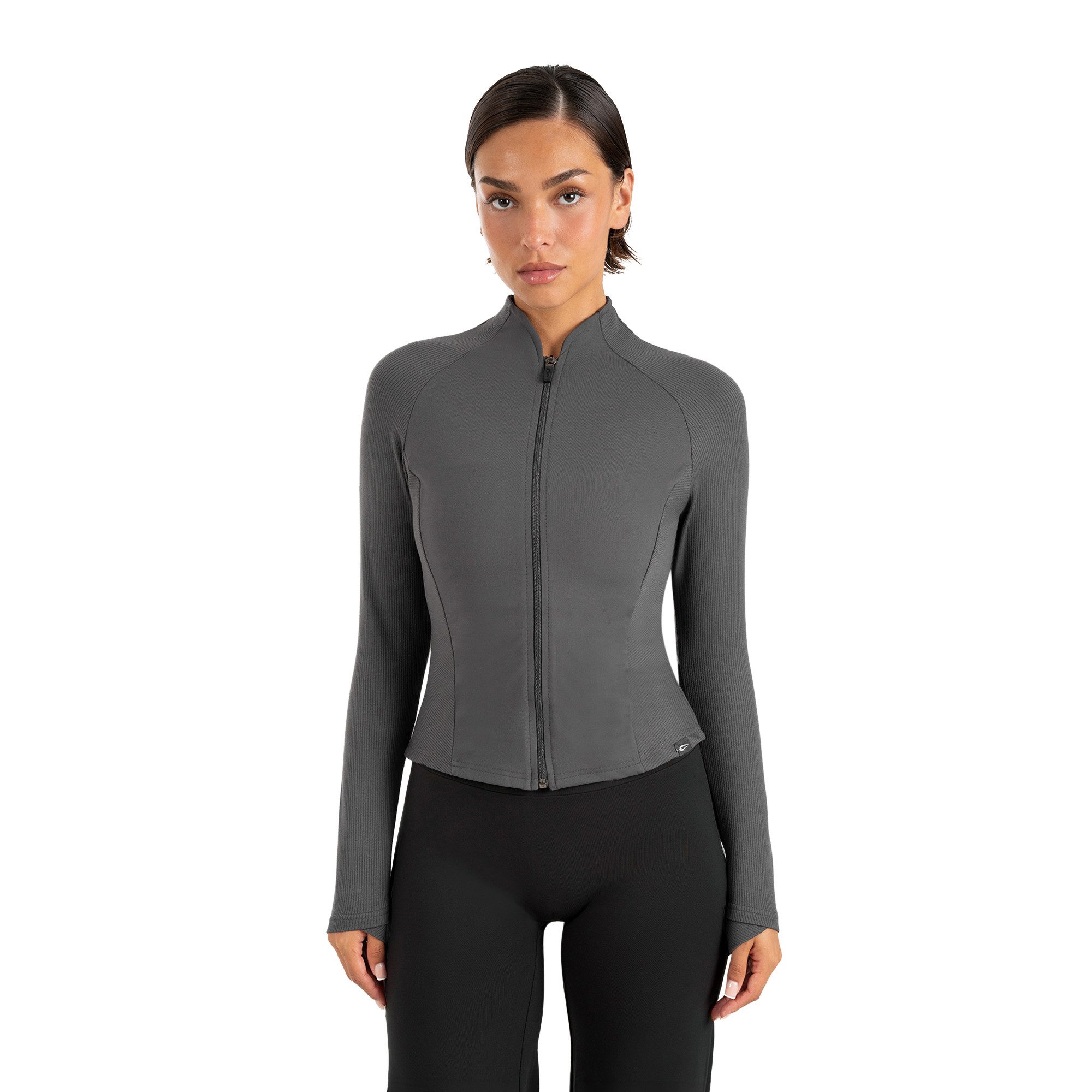 Smilodox Trainingsjacke Solvea Damen, Sportjacke, Shaped Fit, Gymkleidung, Sportjacke Figurbetont, Stehkragen, Reißverschluss, Jacke für Fitness, Yoga