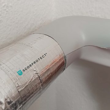 Scorprotect® Steinwolle PVC Isolierbogen mit weicher Melamin Dämmeinlage 90 Grad hellgrau