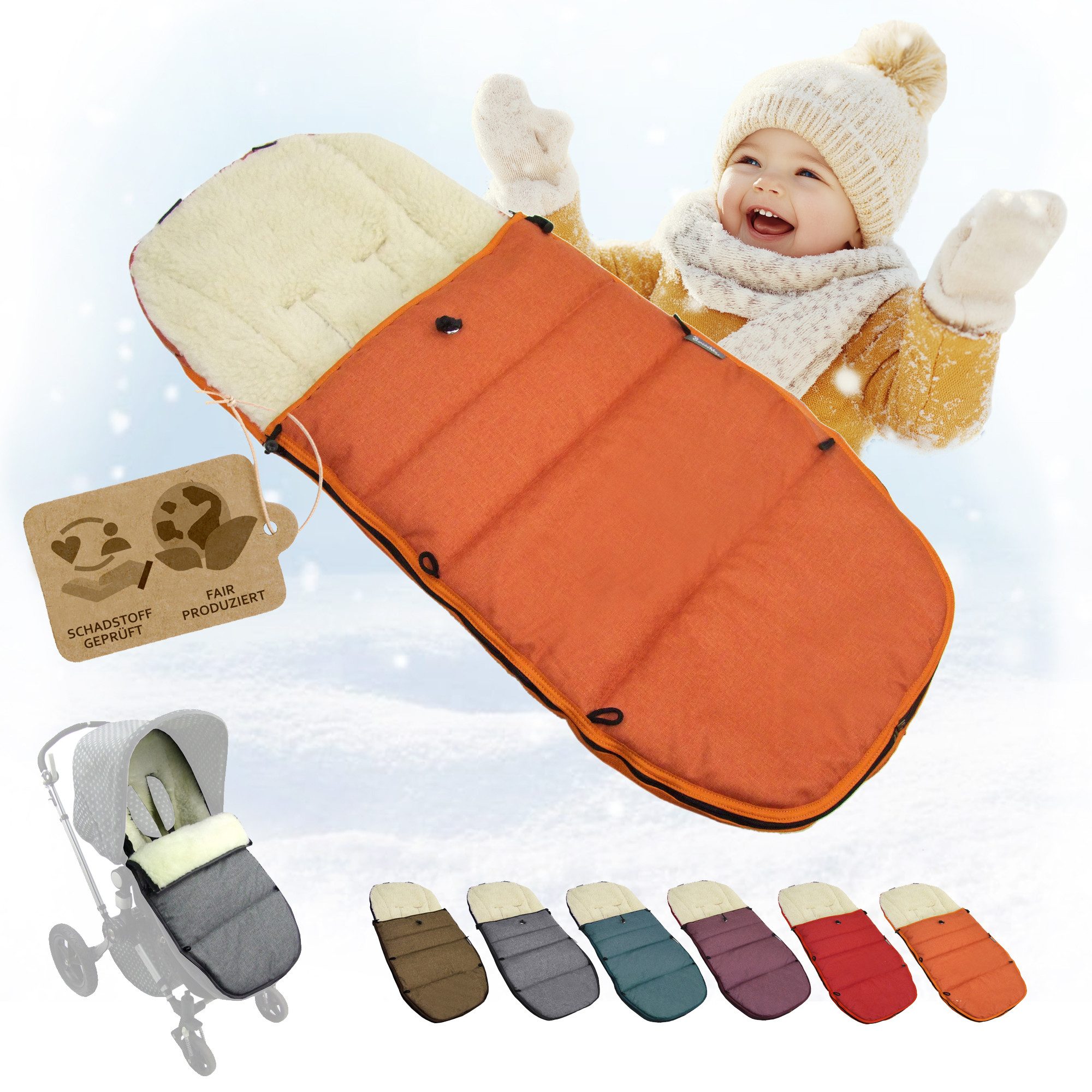 Fußsack Winterfußsack kompatibel mit Bugaboo Cameleon, mit Wolle (Mod-K)