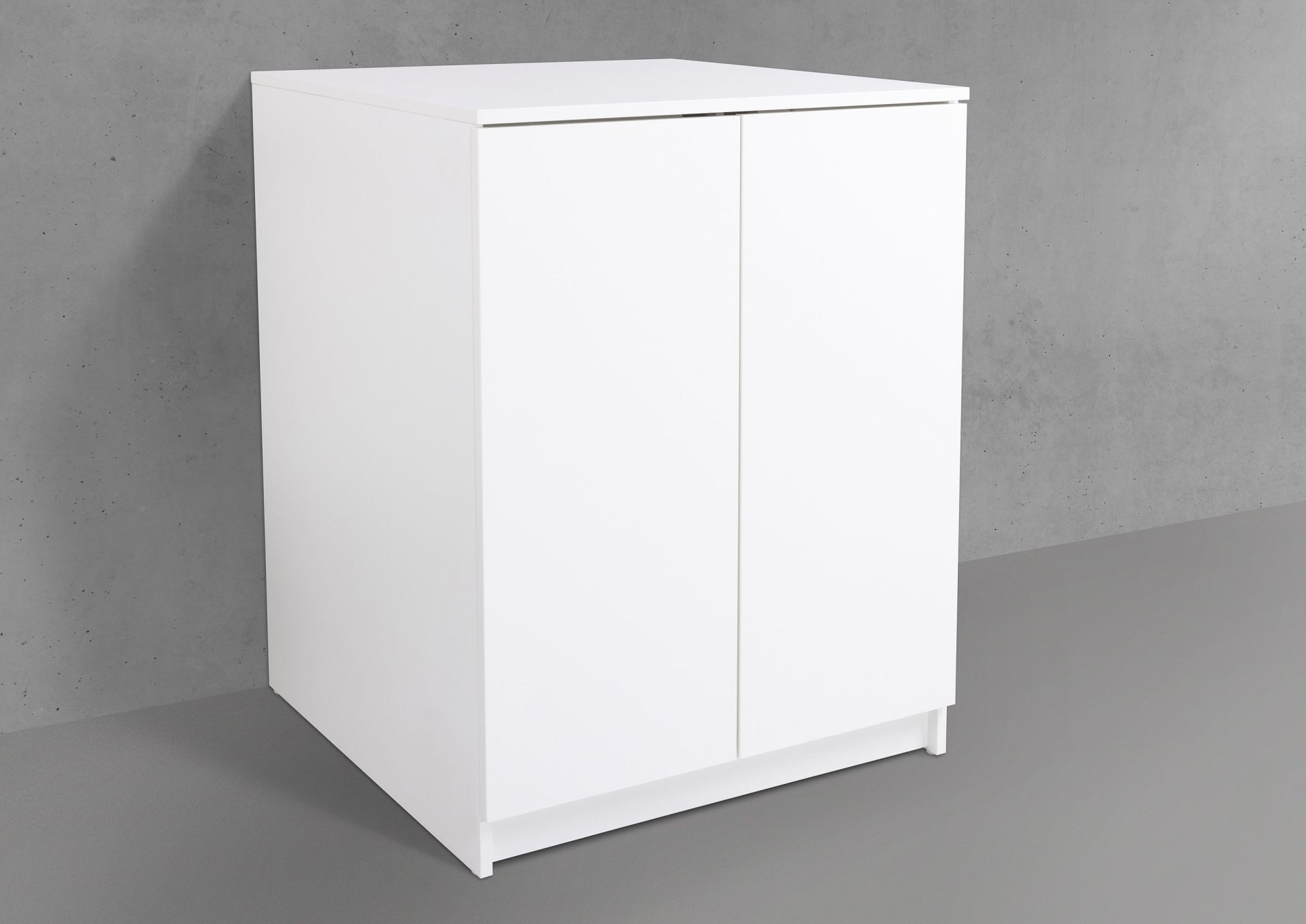 Intarbad Waschmaschinenumbauschrank Waschmaschinenschrank geschlossen, 2-türig & Push-to-Open (90 x 70 x 69cm (H/B/T), Holz-/ Lackdekore, grifflose Türen, Sockelleiste abnehmbar, stoßfeste Kanten, Schnellmontage-Scharniere) Vormontierte Lieferung, 160 kg Traglast, Made in Germany