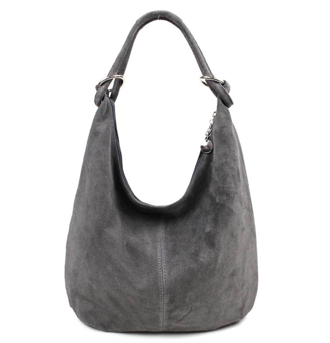 ITALYSHOP24 Schultertasche Made in Italy Damen Leder Tasche Schultertasche, ein Leichtgewicht, als Handtasche, Henkeltasche tragbar