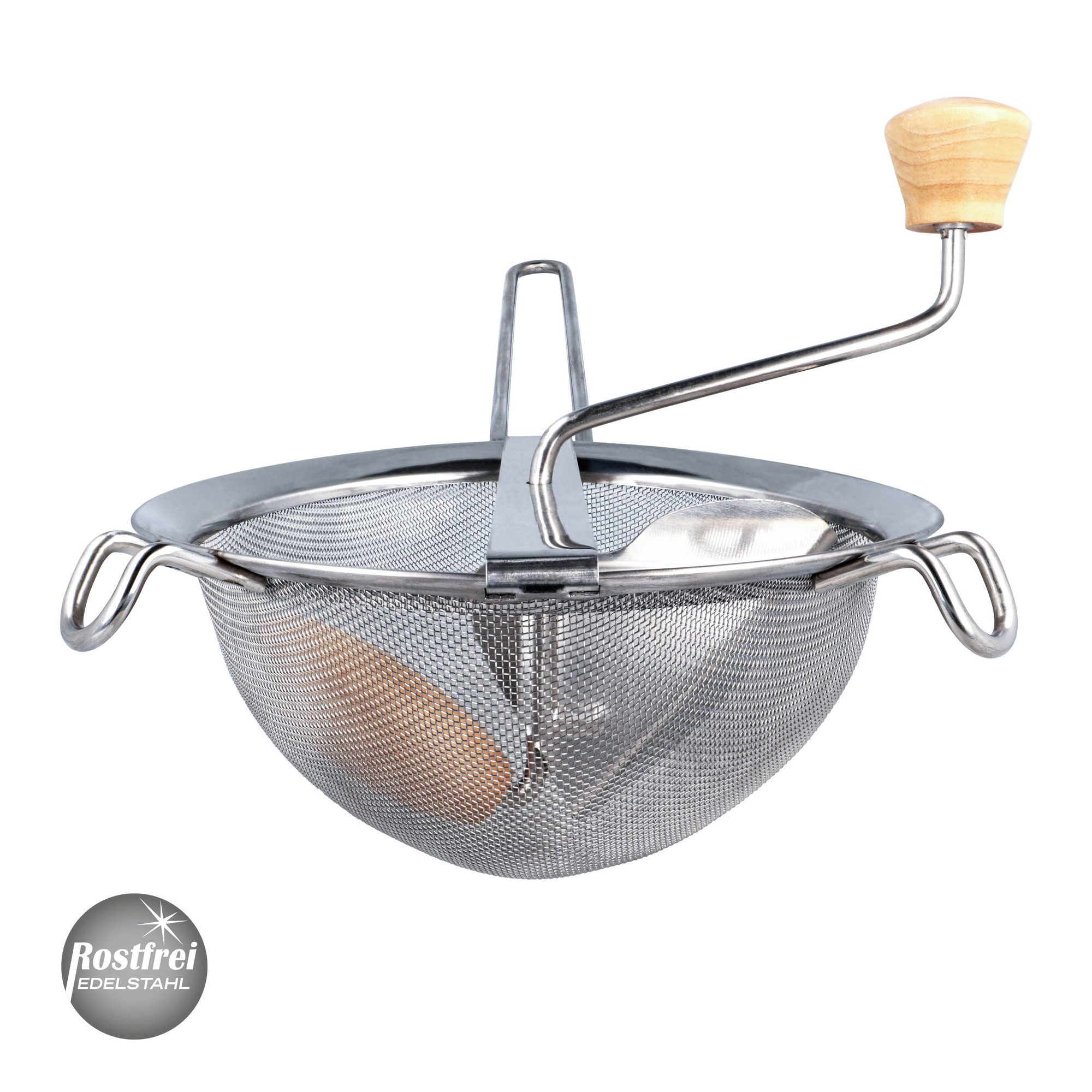 EUROHOME Passiersieb Edelstahl Passiermaschine mit abnehmbarem Rührwerk, Edelstahl, (1-St., Küchensieb Ø20 cm), Küchenmaschine mit feinem Sieb - Küchenhelfer