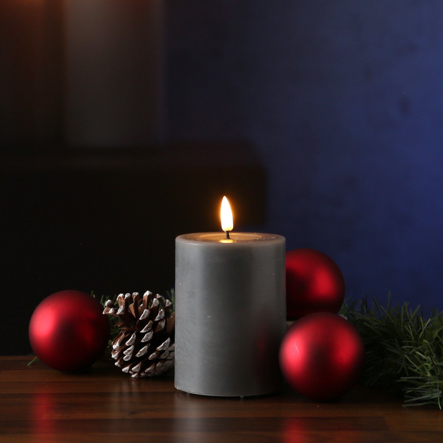 Deluxe Homeart LED-Kerze Mia Deluxe Echtwachs Wachsspiegel flackernd H: 10c günstig online kaufen