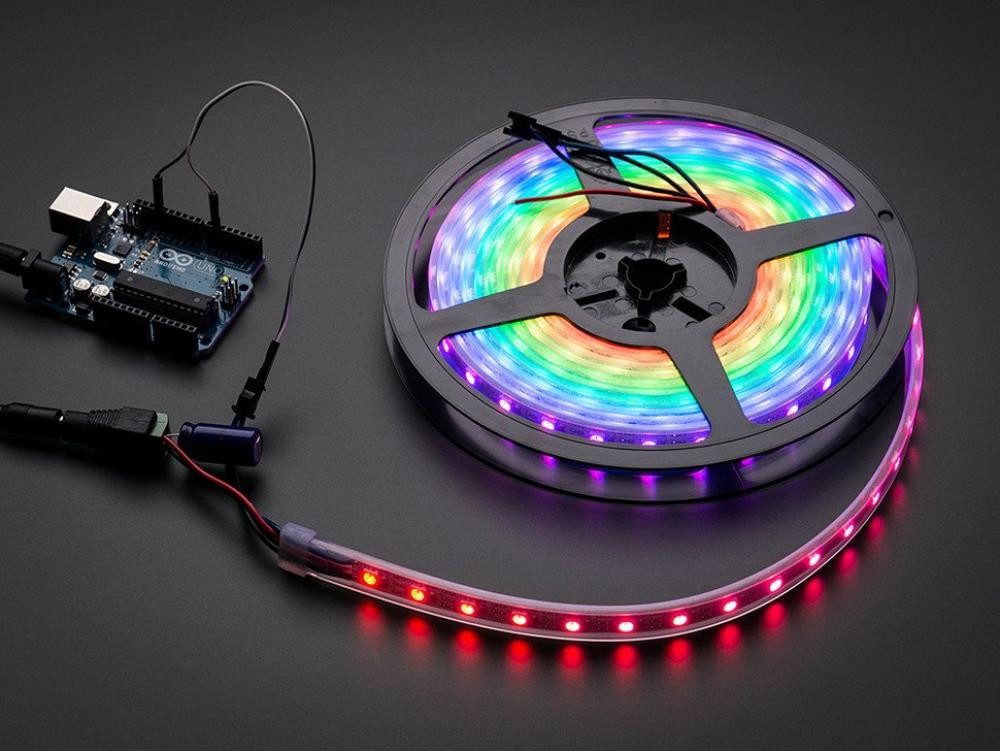 Adafruit NeoPixel Digital RGB LED Streifen - 60 LED, schwarze Smarter LED-Lichtstreifen