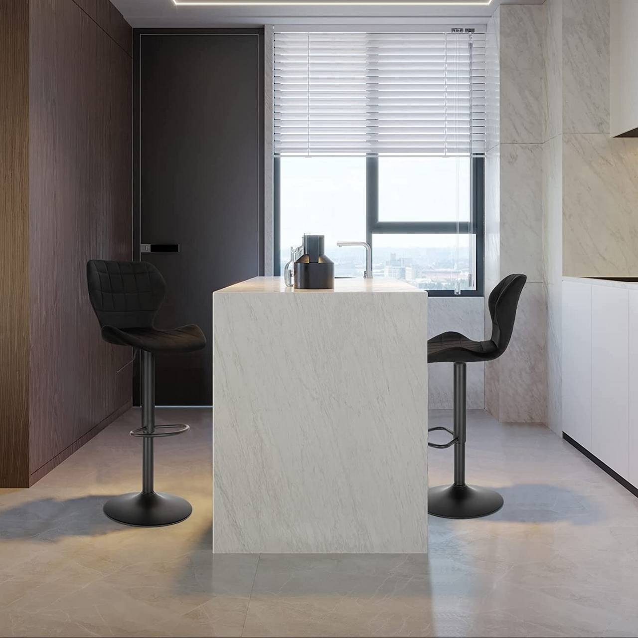 Woltu Barhocker (1 St), höhenverstellbarer Barstuhl aus Samt Metall günstig online kaufen