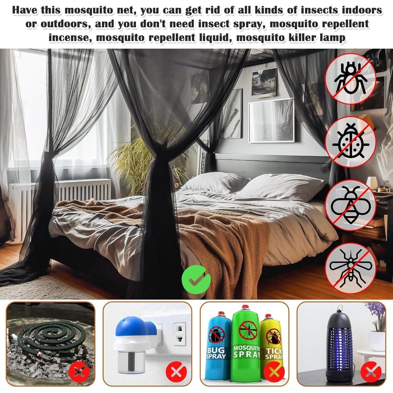 LuxusKollektion Moskitonetz Moskitonetz für Bett - Großes Betthimmel weiß - Ideal für Schlafzimmer