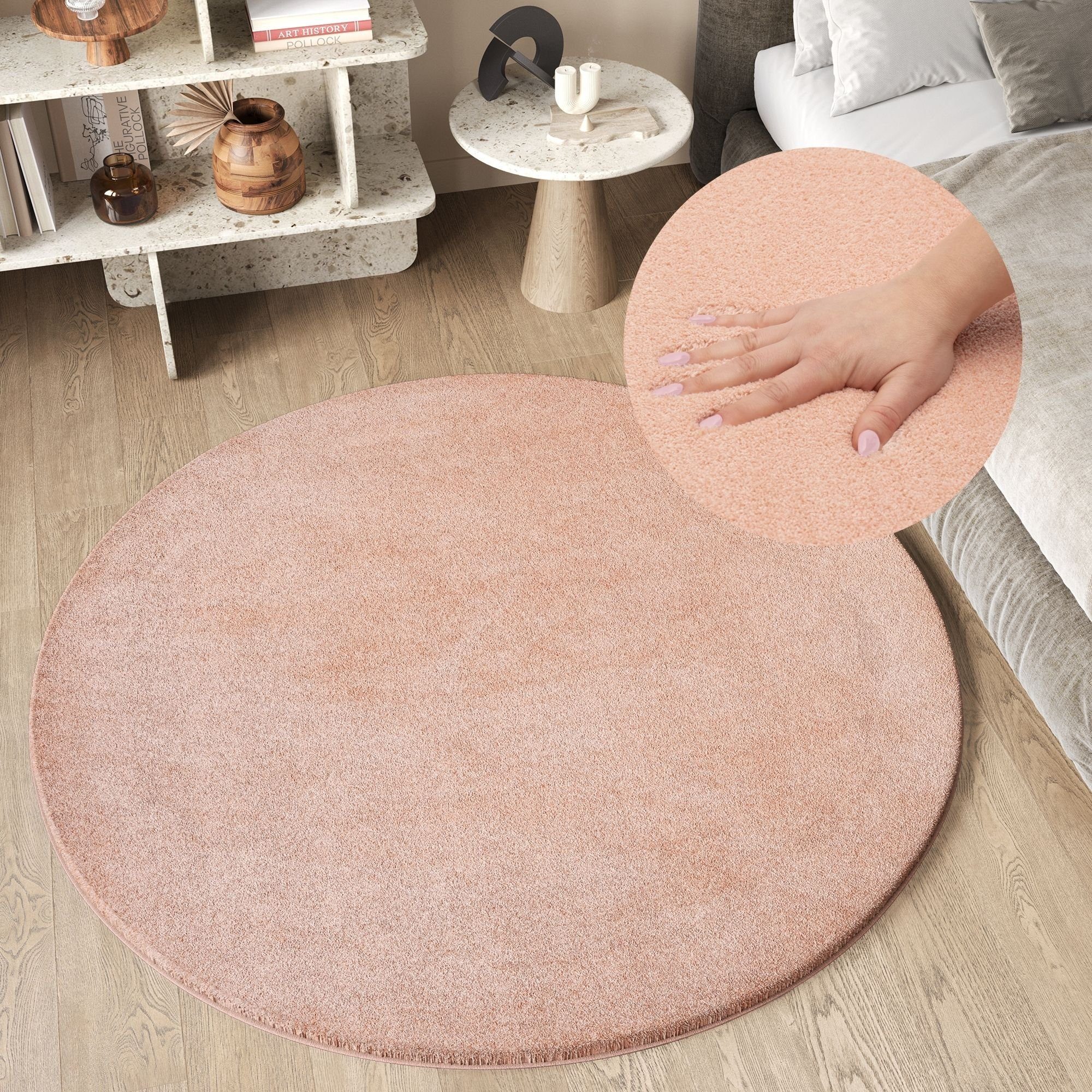Tapiso Hochflor-Teppich CUDDLE, rund, Höhe: 30 günstig online kaufen